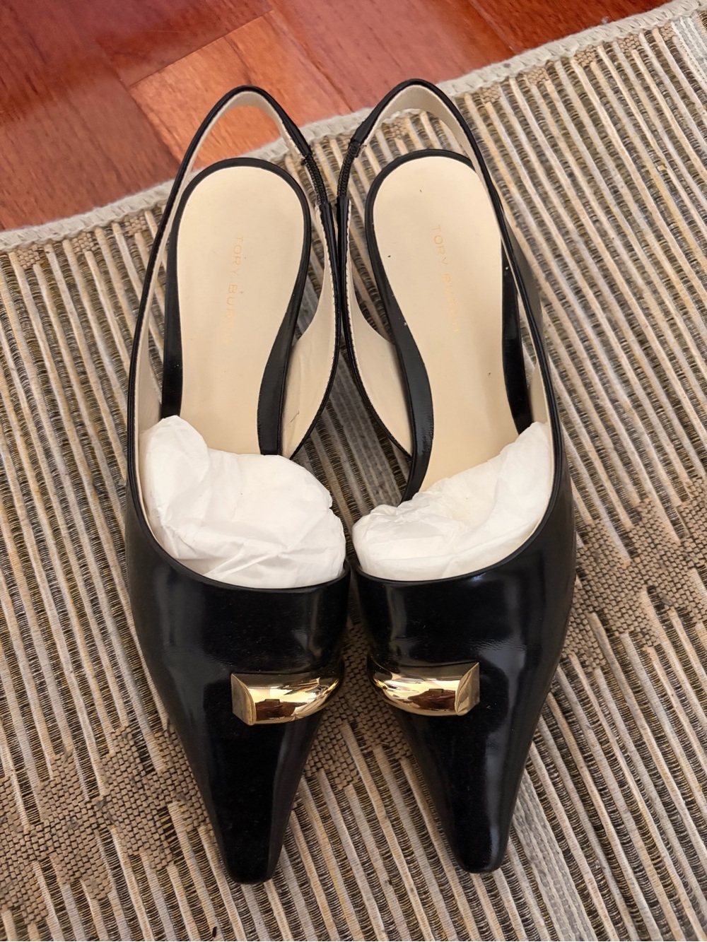 Tory Burch Pierced Slingback Kitten Heels